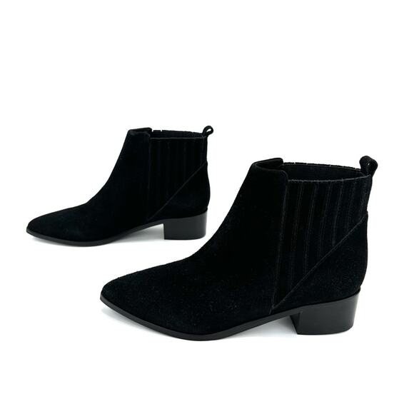 Marc Fisher LTD Yolli Women Black Ankle Boot Size 6 Suede Block Heel Bootie New - Picture 3 of 16